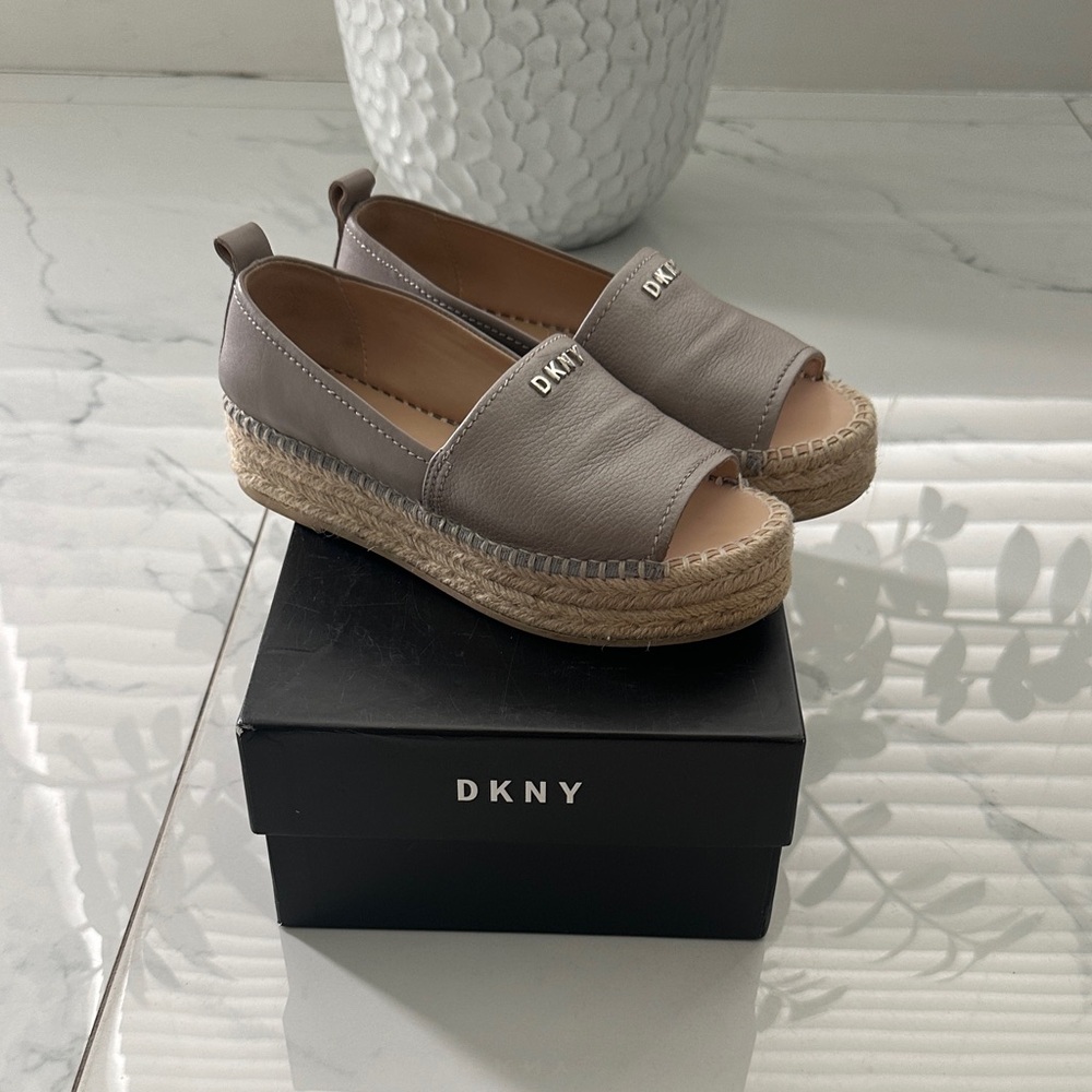 DKNY Taupe Espadrille Flats